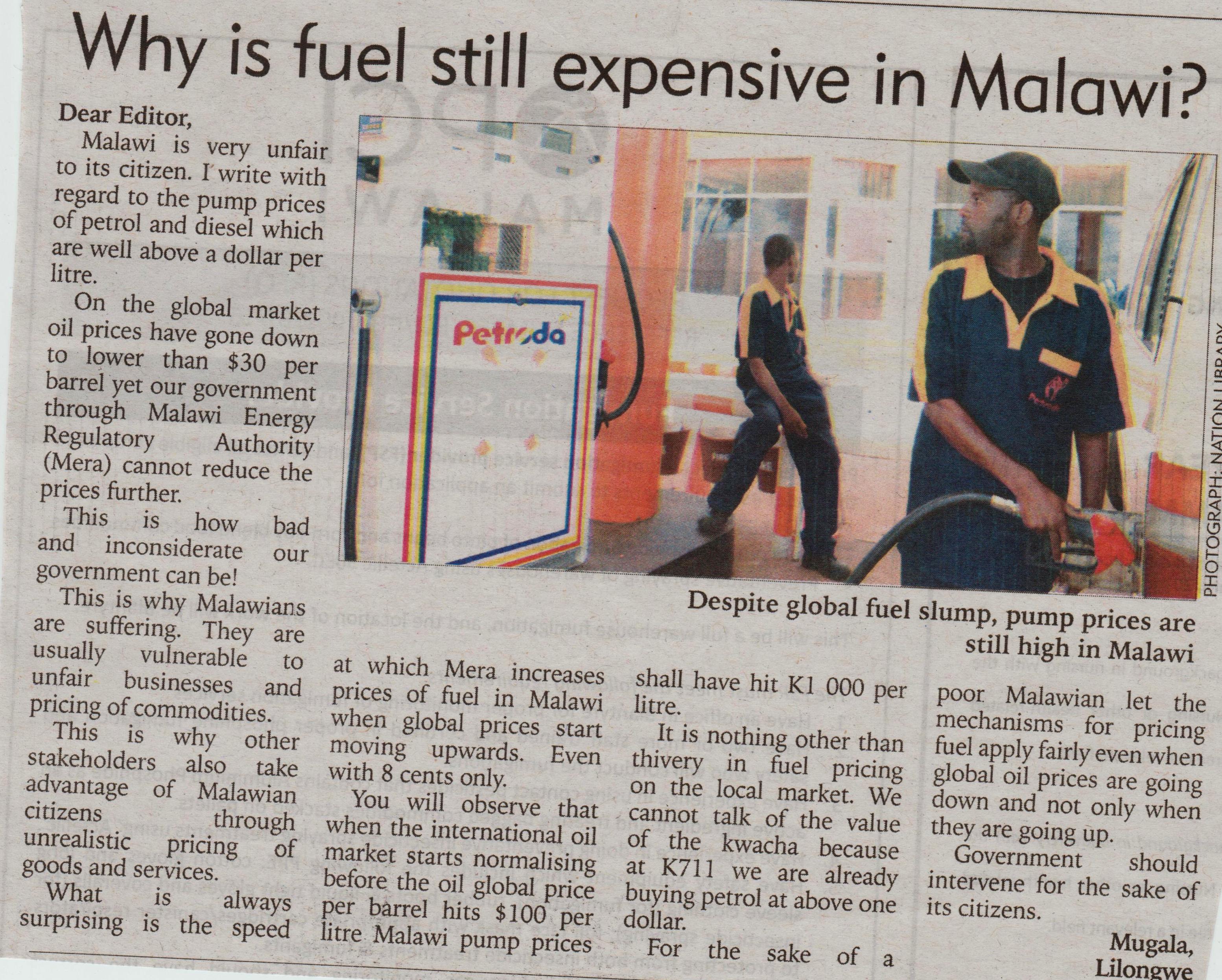 why fuel is still expensive in Mw crop.jpg