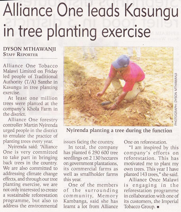 2017-02-06_Alliance One leads Kasungu in tree planting exercise_The Nation.png