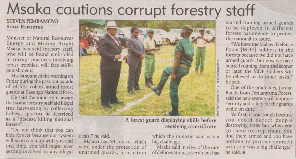 2017-04-25_Tue_Msaka cautions corrupt forestry staff_The Nation.JPG