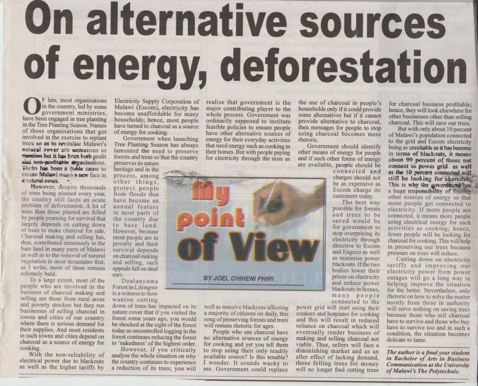 2017-04-27_Thu_Opinion_On alternative sources of energy, deforestation_The Daily Times.JPG