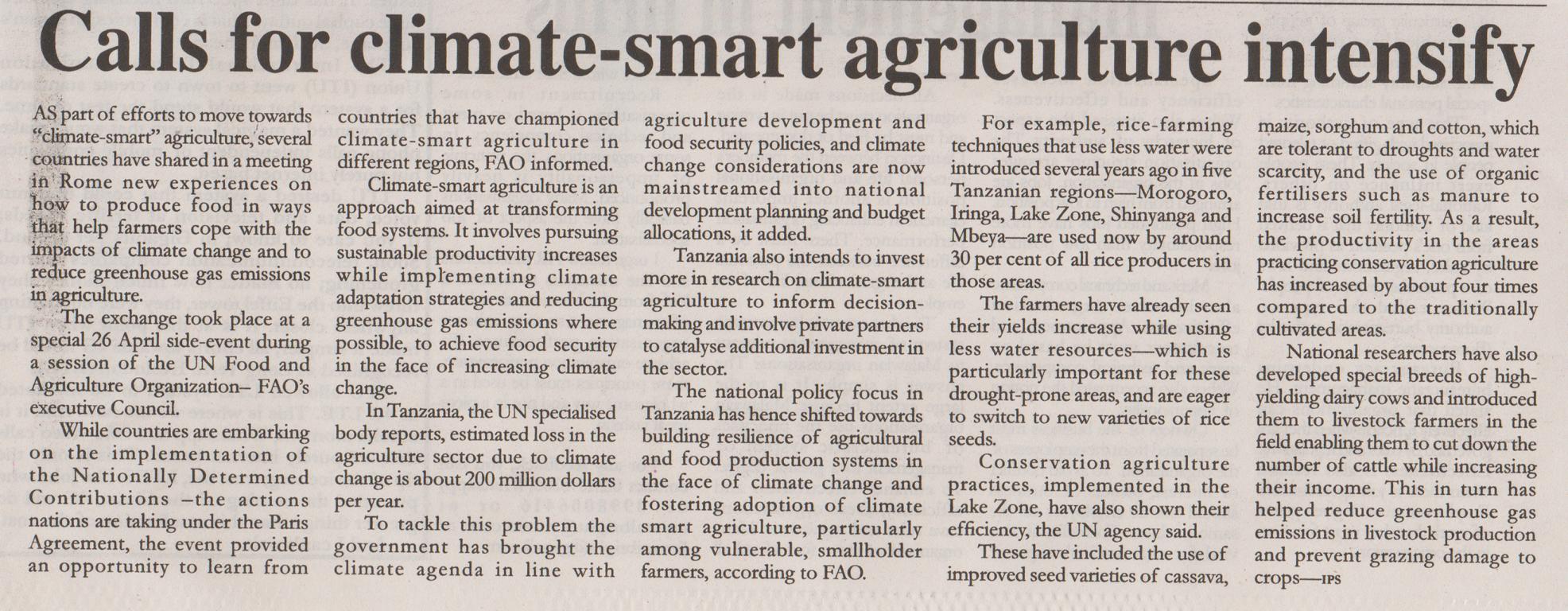 2017-05-03_Wed_Calls for climate-smart agriculture intensify_The Daily Times.JPG