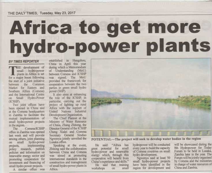 2017-05-23-Africa to get more hydro-power plants- The Daily Times.JPG