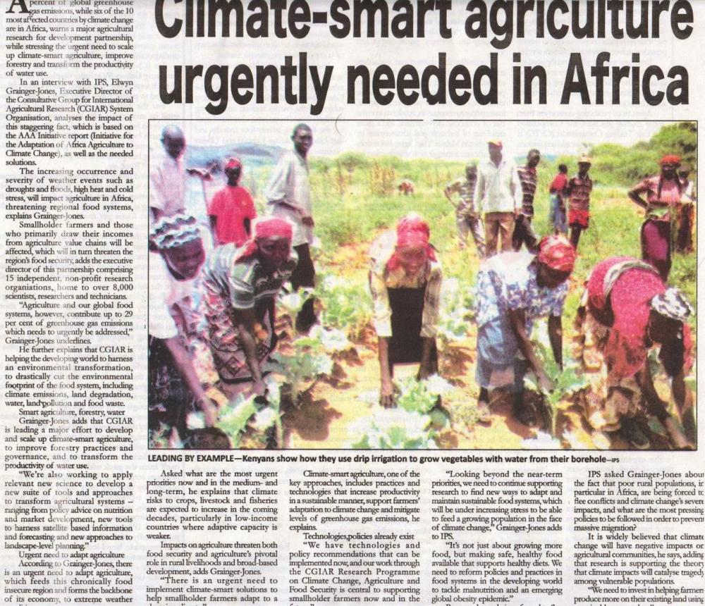 Climate-smart agriculture urgently needed in Africa_2017-09-06_The Daily Times.JPG