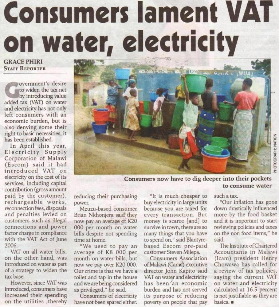 Consumer lament VAT on water, electricity_2017-09-28_The Nation.JPG
