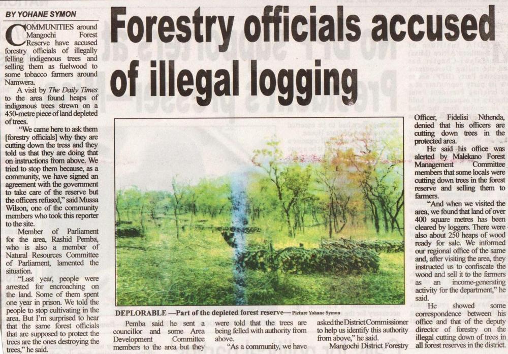 Forestry officials accused of illegal logging_2017-09-29_The Daily Times.JPG