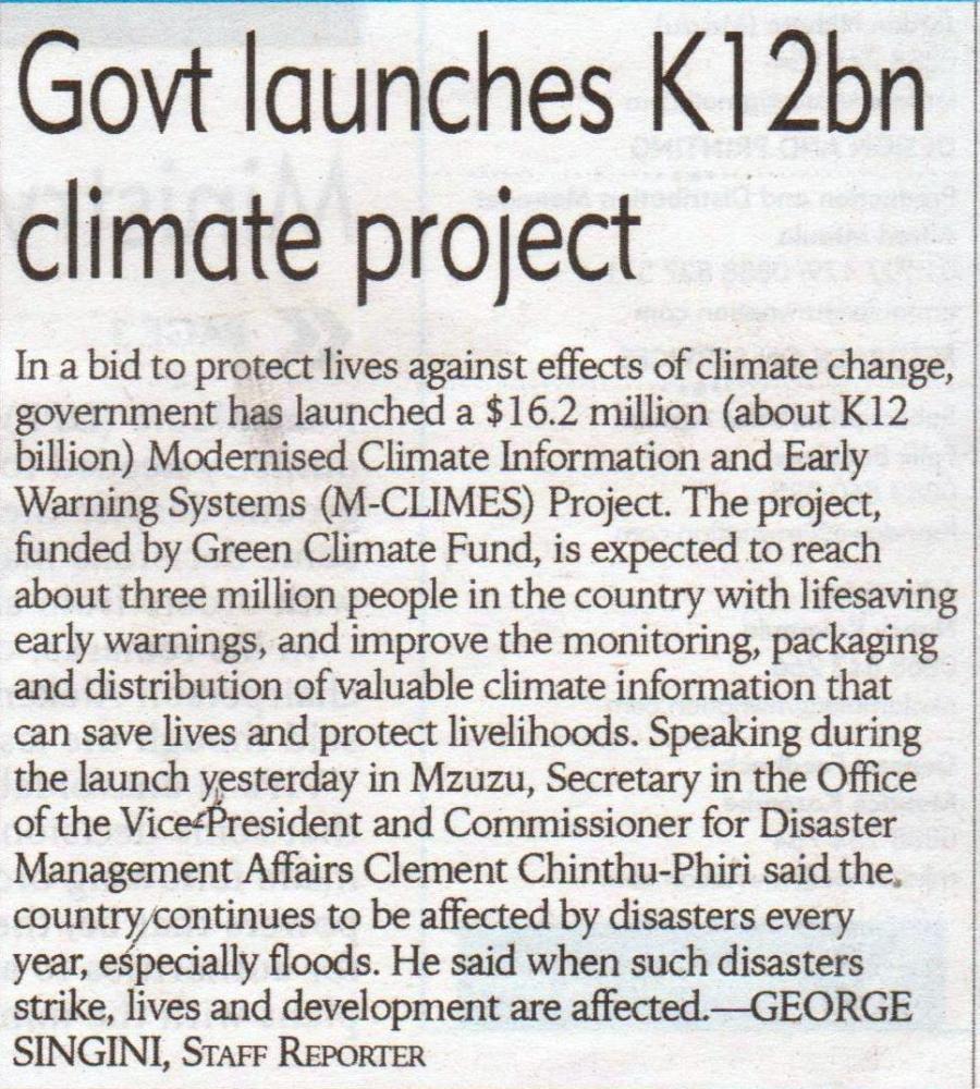 Govt launches K12bn climate project_2017-09-29_The Nation.JPG