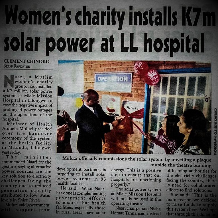 2017-12-27_TN_Women's charity installs K7m solar power at LL hospital.jpg